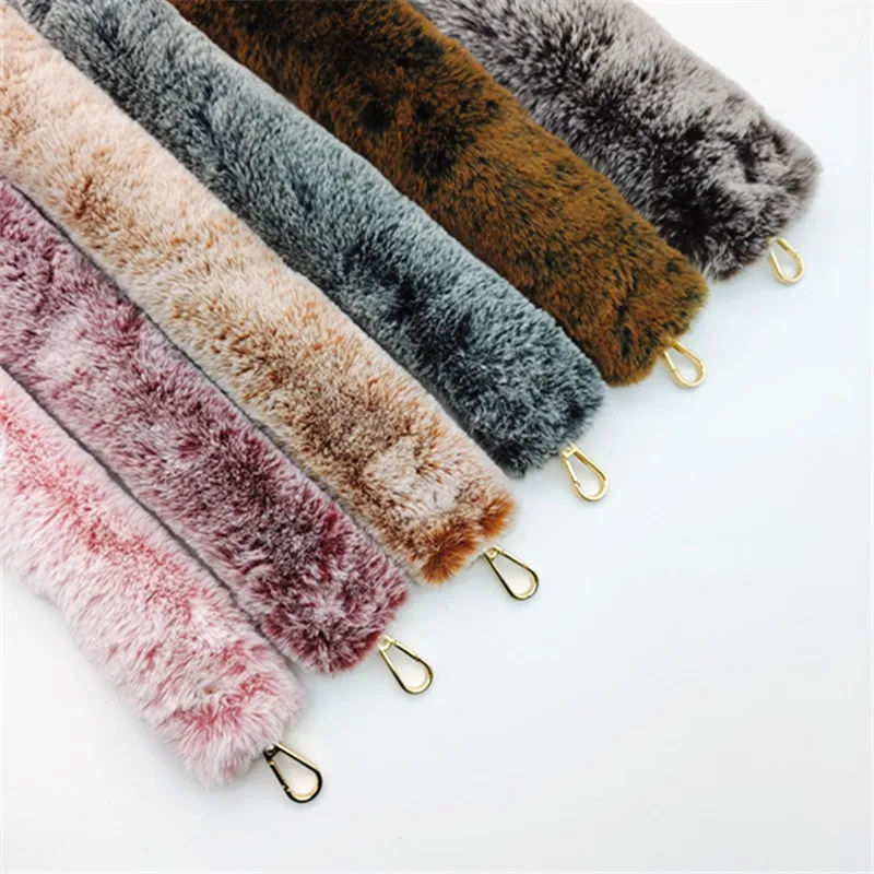 

Winter Woolen Shoulder Straps Female Bag Accessories Messenger Bag Long Shoulder Straps Imitation Rabbit Hair Straps Long Straps