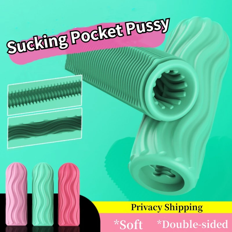 

Male Masturbator Cup Manual Silicone Portable Sucking Airplane Cup Soft Vagina Blowjob Pocket Pussy Masturbation Toy For Men