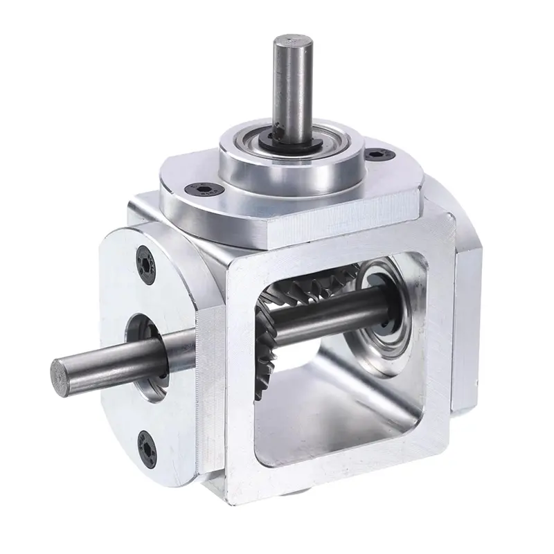 A81M New Gear-Box 90 Degree Right Angle Bevel Gear-Box 1:1 Single Output Shaft 1 Module 20 Teeth Bevel Gear Aluminum Frame image 4