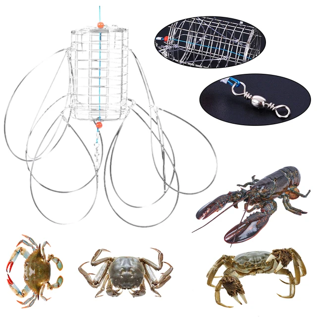 8 Laps Stainless Steel Crab Fishing Cages, Crab Traps, And Crab