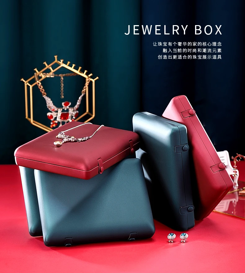 Travel Jewelry Organizer 💎 Red Blue Jewelry Organizer Box – Large Capacity Storage Case... - SKU TJO01033 - UGI Packa...