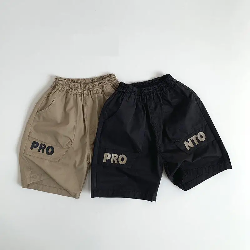 2025 Summer New Children Casual Shorts Letter Print Boys Cargo Pants Girls Loose Shorts Cotton Baby Casual Pants Kid