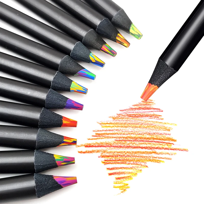 4/7/8/12 Colors Gradient Rainbow Pencils Jumbo-Colored Pencils Multicolored For Art Drawing Coloring Sketching colored pencils 1pcs