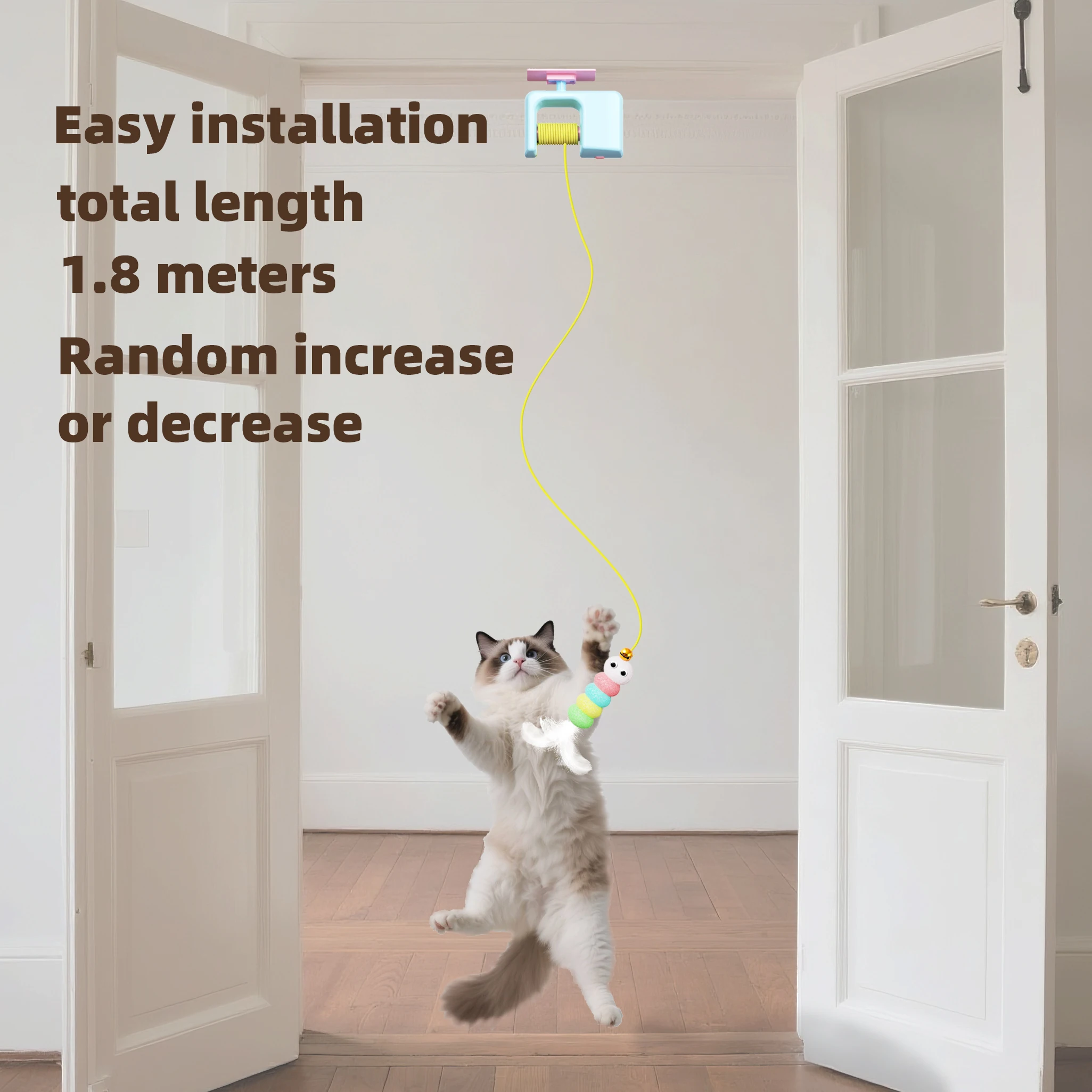 Cats Toys Cats Toys Pet Stress Relief Rechargeable Interactive Hanging Door Automatic Electric Flying Bird Cat Toy for Hunt Elastic Rope
