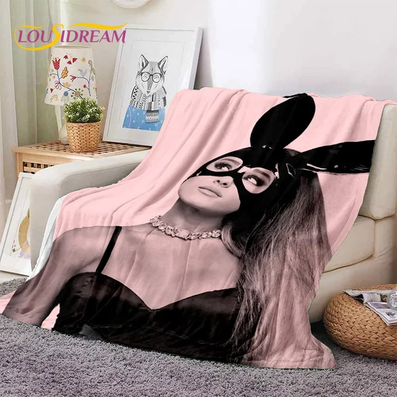 3D Ariana Grande Cat Ari Singer Soft Blankets,Keep Warm Throw Blanket Comfortable Blanket for Picnic Beds Sofa Home Bedroom Gift 5
