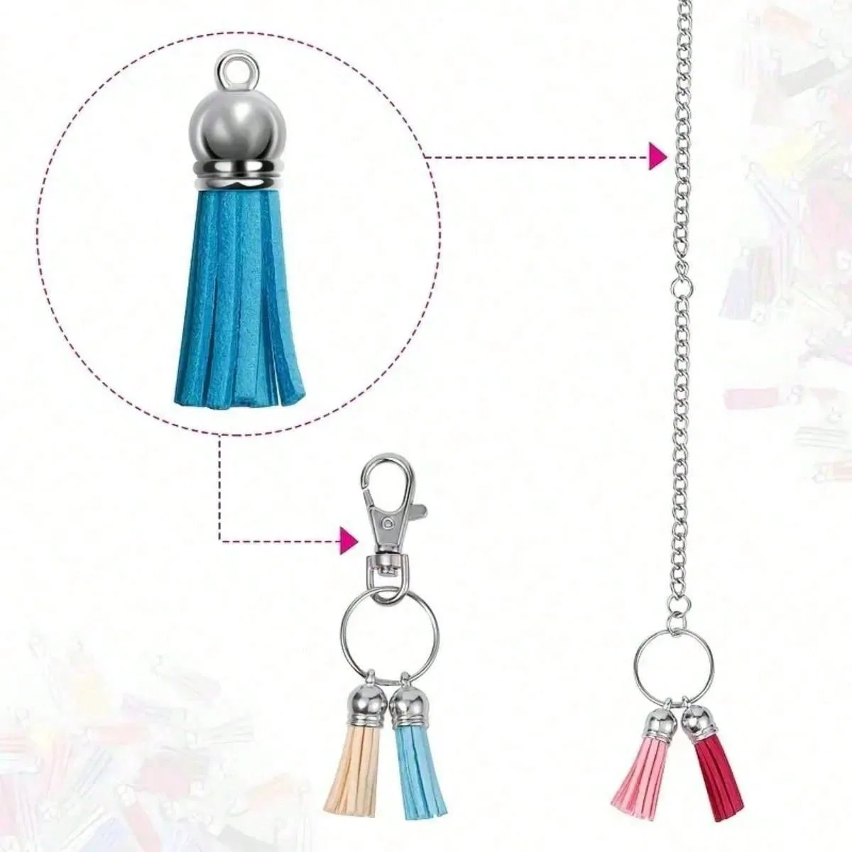 Mixed color mini tassels Korean velvet fringed leather tassel pendant DIY crafts handmade jewelry access keychain tassel-tassel fringe,tassel trim,mini tassels,leather tassels,tassel accessories,tassel decoration