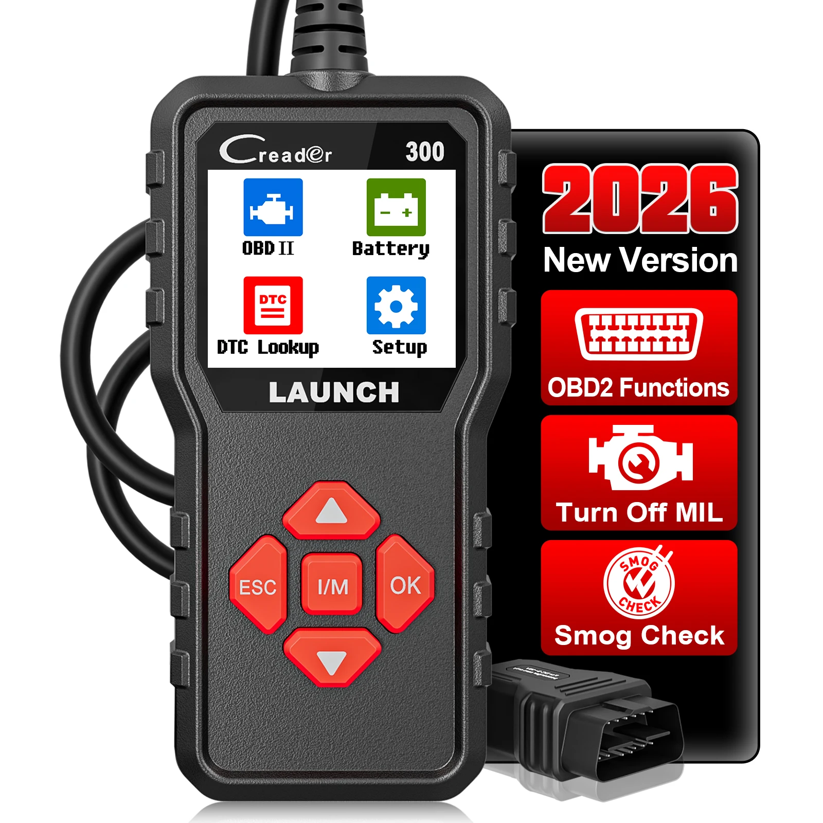 Escáner OBD2 LAUNCH X431 CR300, Lector de Códigos Automotrices CAN, Herramientas de Diagnóstico OBDII, Probador de Batería de Motor I/M, PK CR3001 MINI ELM327