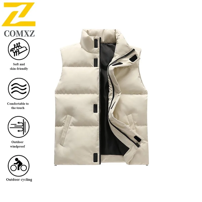 EiAO Vest Couple's Solid Padded Windproof Waterproof Thermal Sleeveless Jacket for Hiking Camping Fishing Minimalist Oudoor Wear