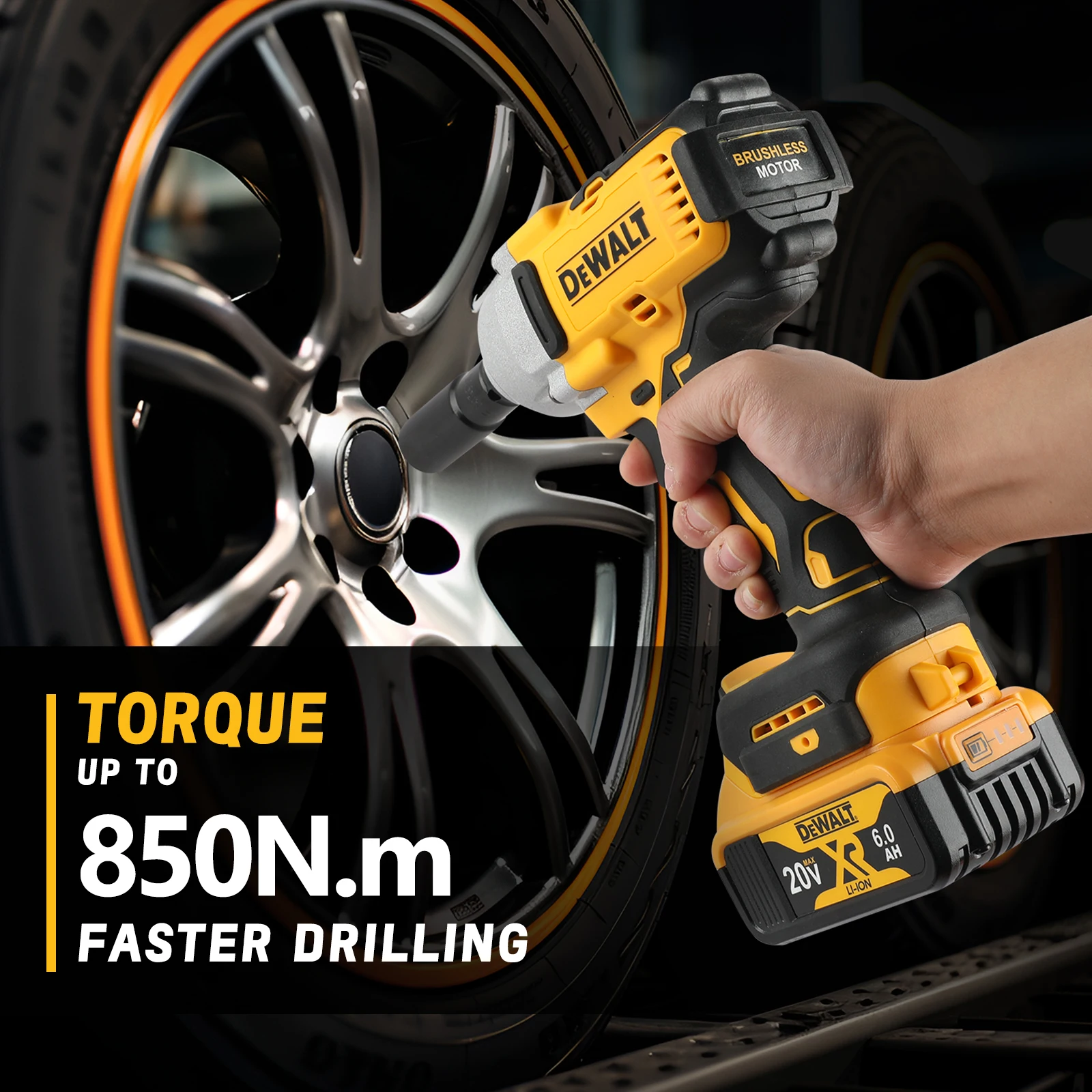 DEWALT Impact Wrench 1/2" Inch High Torque With Hog Ring Anvil 20V Brushless Cordless Wrench Dewalt Power Tools DCF900