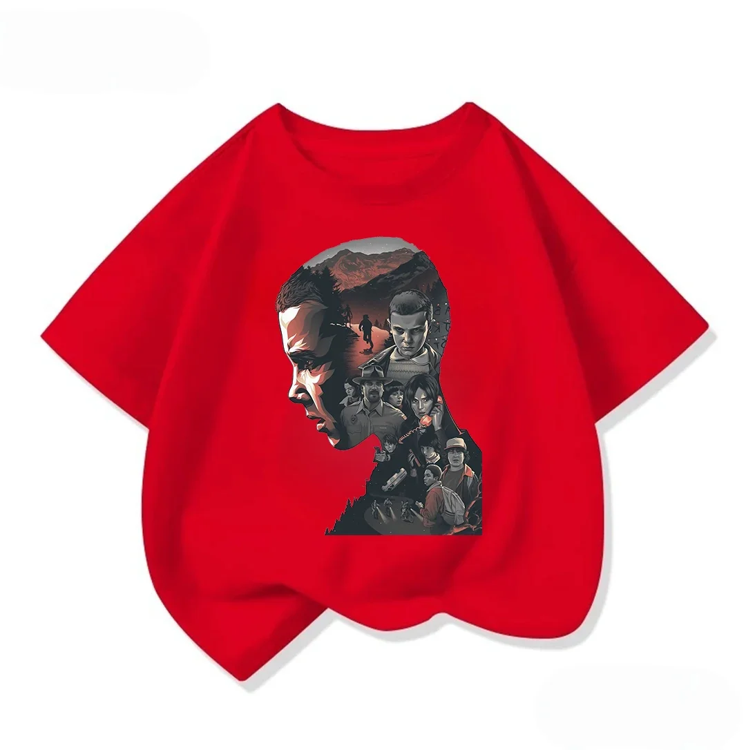 키즈 반팔 티셔츠 Cool Stranger Things 크루넥 패션 스트리트 탑 여름 캐주얼웨어 소년 소녀용 3 14Y