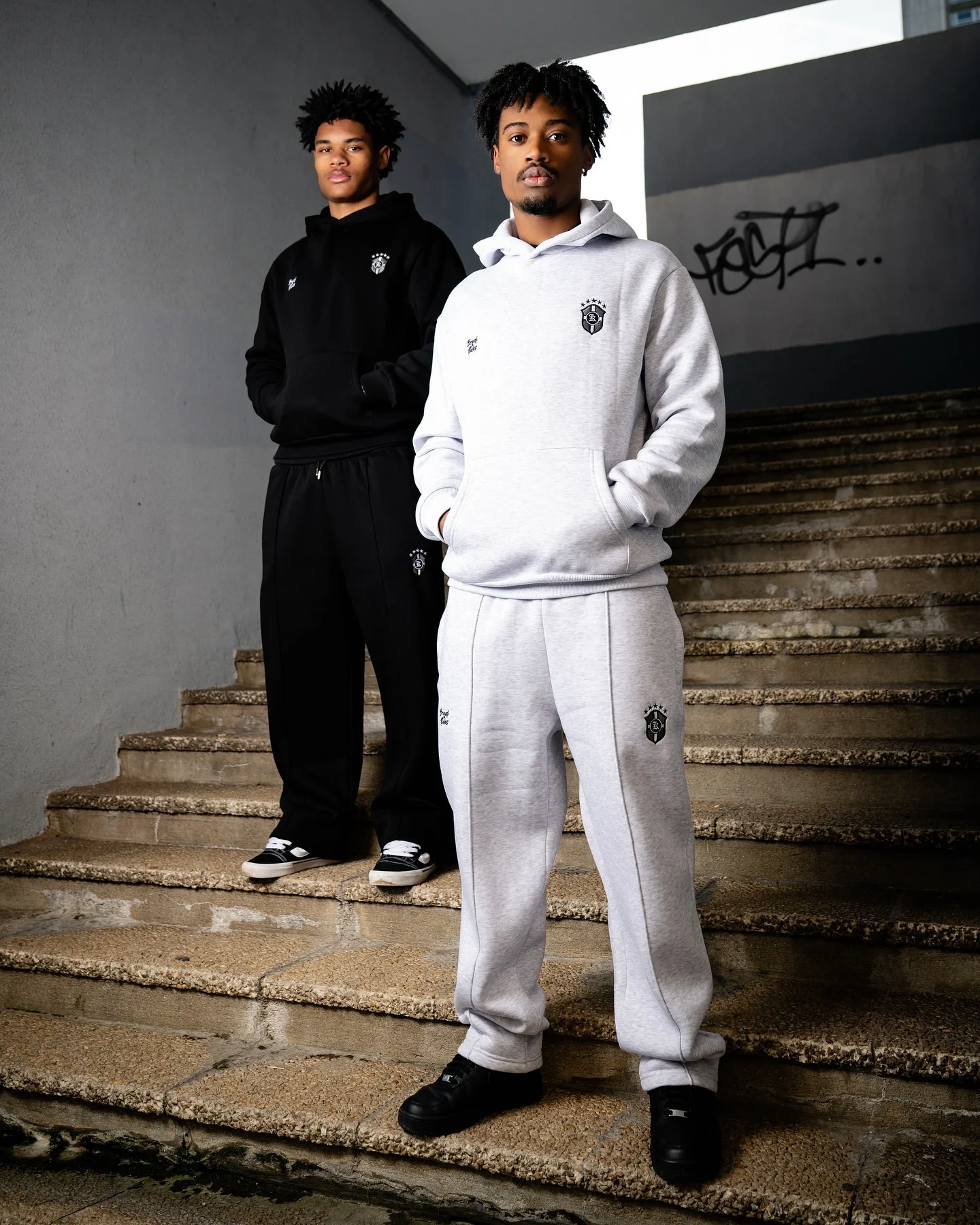 ArguECulturE スウェット 長袖 半袖 2WAY メタルロゴ オリジナル Brazil Hoodies Grey And Jogger 2pcs Set Men Y2k Harajuku