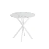 31.5'' Modern Cross Leg Round Dining Table, White Marble Top Occasional Table, Two Piece Removable Top, Matte Finish Iron Legs 5