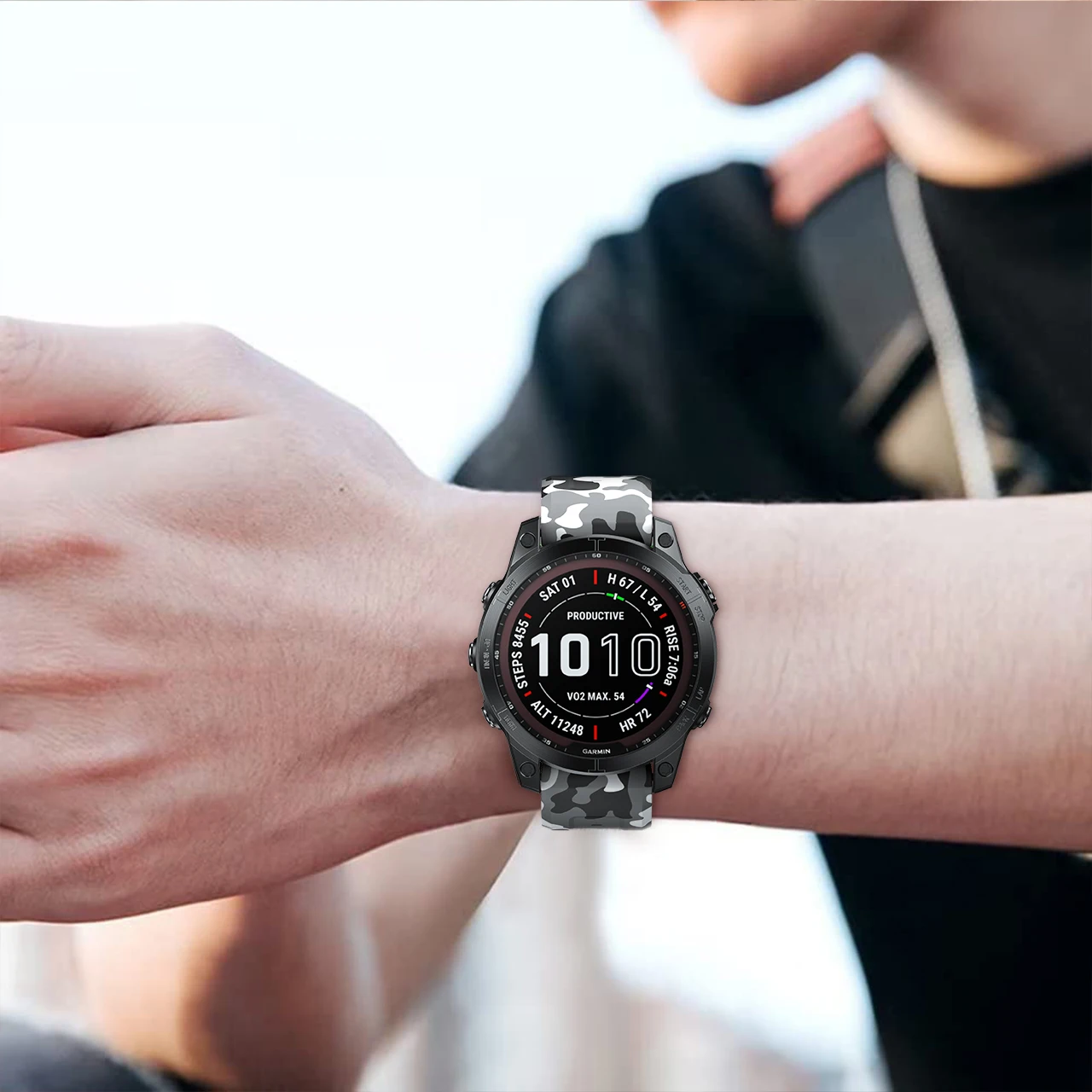 Correa de silicona de camuflaje de ajuste rápido para reloj Garmin