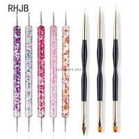 New 2025 Multiple nail art nail brush Design Tip Drawing Carving Dotting Nail Pen Builder Flat Liner Acrylic Gel Polish Manicure 2