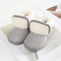 Baby Shoes Booties Baby Boy Girl Shoes Winter Warm Anti-slip Soft Sole Newborns First Walkers Infant Solid Crib Shoes 3