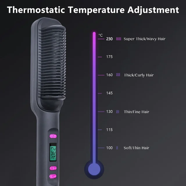 Electric Hot Comb Straight Hair Straightener Comb Straightening Brush Negative Ion Multifunctional Anti-Scalding Styling Tool 2