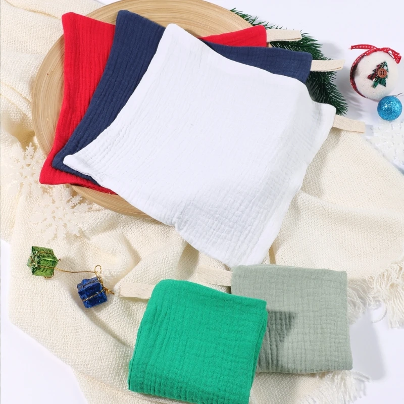 5Pcs Cotton Square Towel for Baby, Gentle Care Newborns Mouth Wipe Cloth Reusable Nursing Bib Infants Burp Cloths