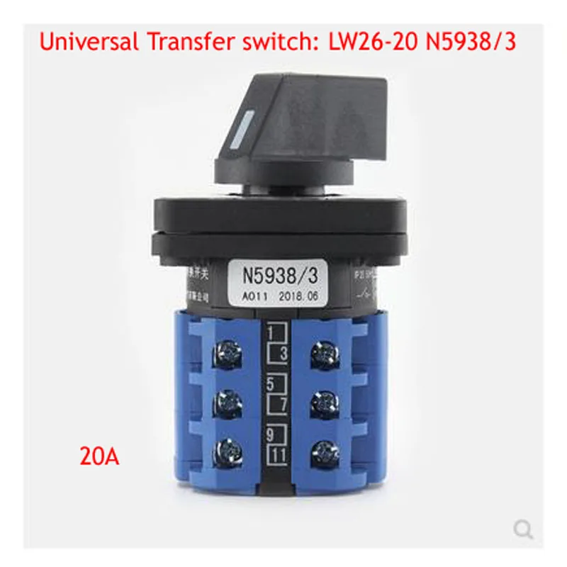 

Universal Transfer Switch LW26-20 N5938 3 Water Pump 380 Motor Remote Local Control Dual Power Switch
