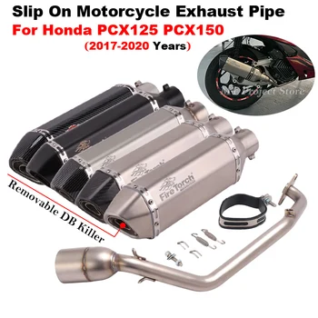 Full System Motorcycle Exhaust Escape Front Mid Pipe With Muffler Moto DB Killer For Honda PCX125 PCX150 PCX 125 150 2021 2022
