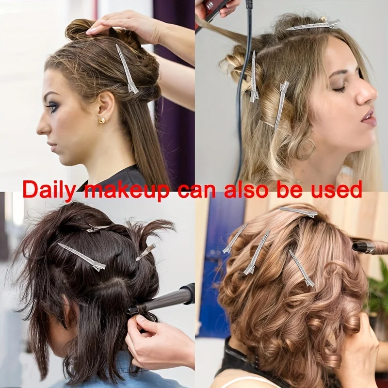 20/100 Stück Positionierung Metall Haarspangen Entenschnabel Haarnadeln für Frauen Styling Werkzeuge Friseur Haarschnitt Klemmen DIY Locken für Salon – Detail 6