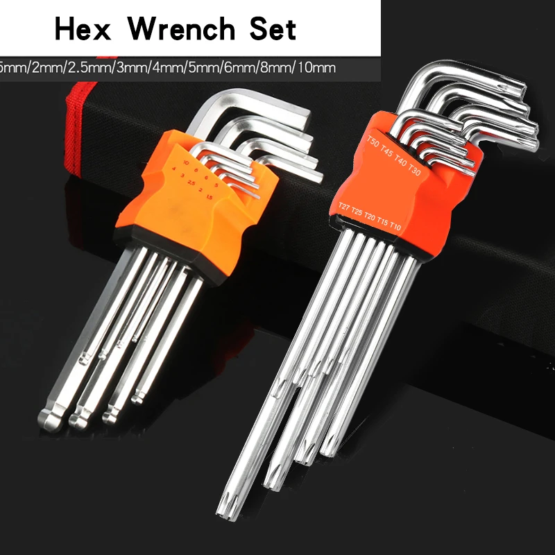8PCS/9PCS L Type DoubleEnd Screwdriver Hex Wrench Set Allen Key