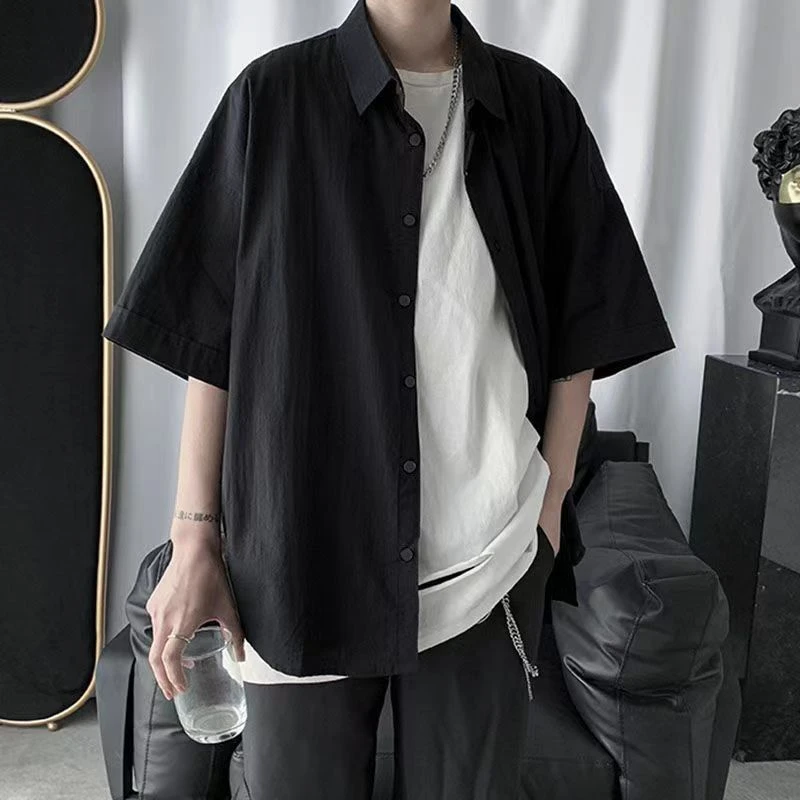 Loose black button up shirt Clearance