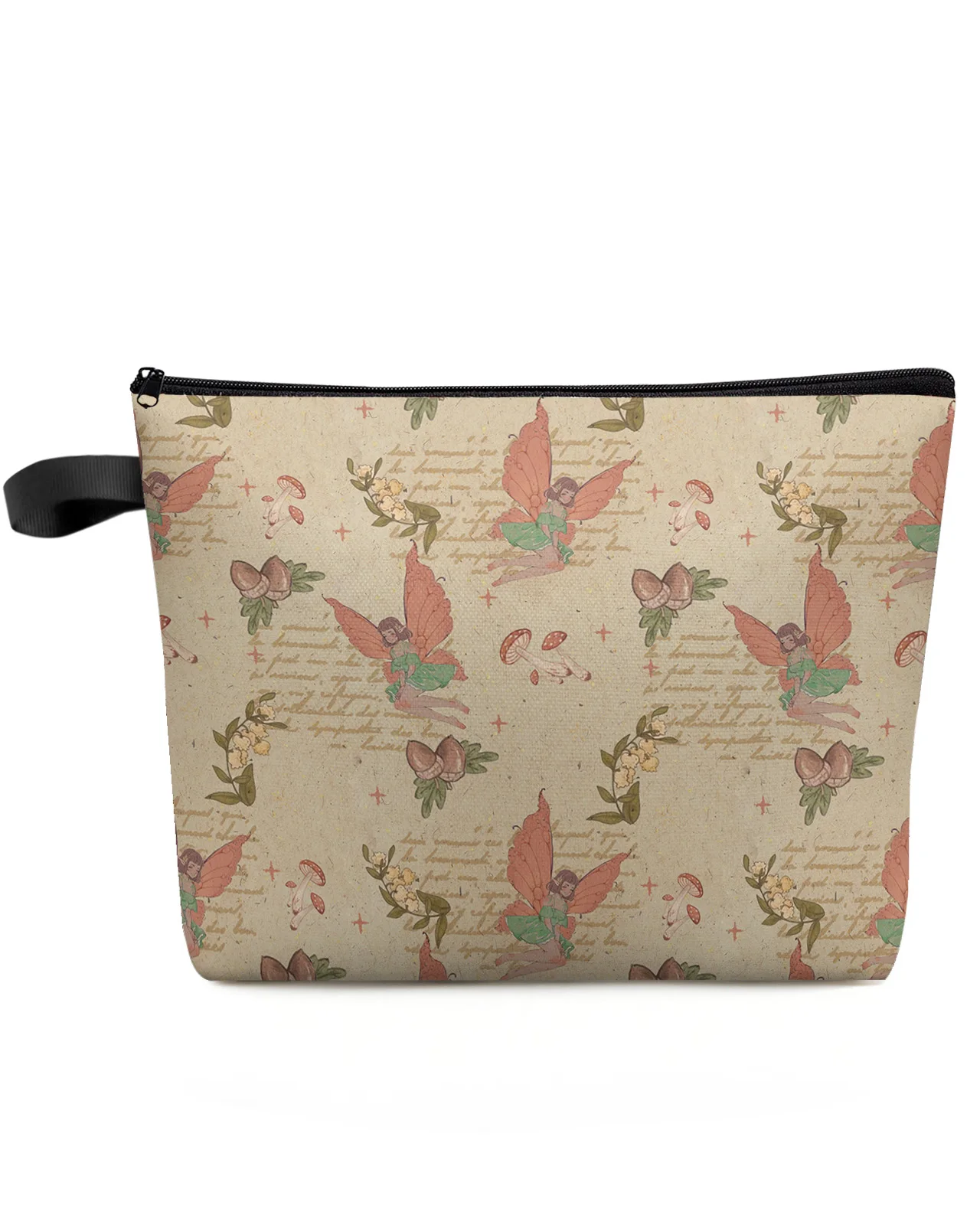 

Вместительная дорожная косметичка с изображением цветов, фруктов, эльфов, грибов, звезд, портативная женская сумка для хранения косметики, водонепроницаемая косметичка