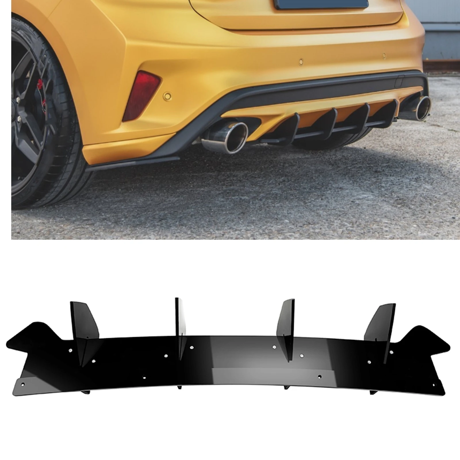 Auto Paraurti Posteriore Diffusore Lip Splitter Boot Spoiler Guard Board Trim Auto Kit Per Ford Focus St Mk4 2018-2022
