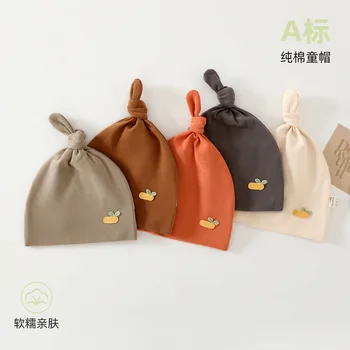 2025 الوليد الطفل أربعة مواسم محبوك قبعة القطن الكرتون القبعات للذكور والإناث الذين تتراوح أعمارهم بين 0-12 شهرا