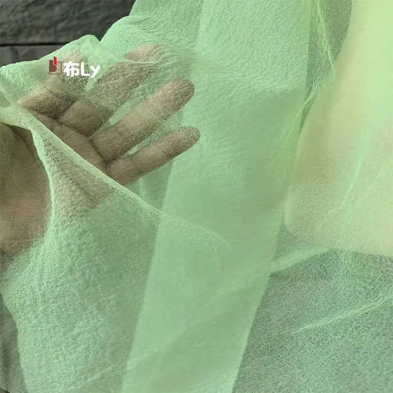 디자이너 웨딩 드레스 퍼프 스커트 수제 DIY 재봉 재료용 주름 투명 버블 메쉬 원단