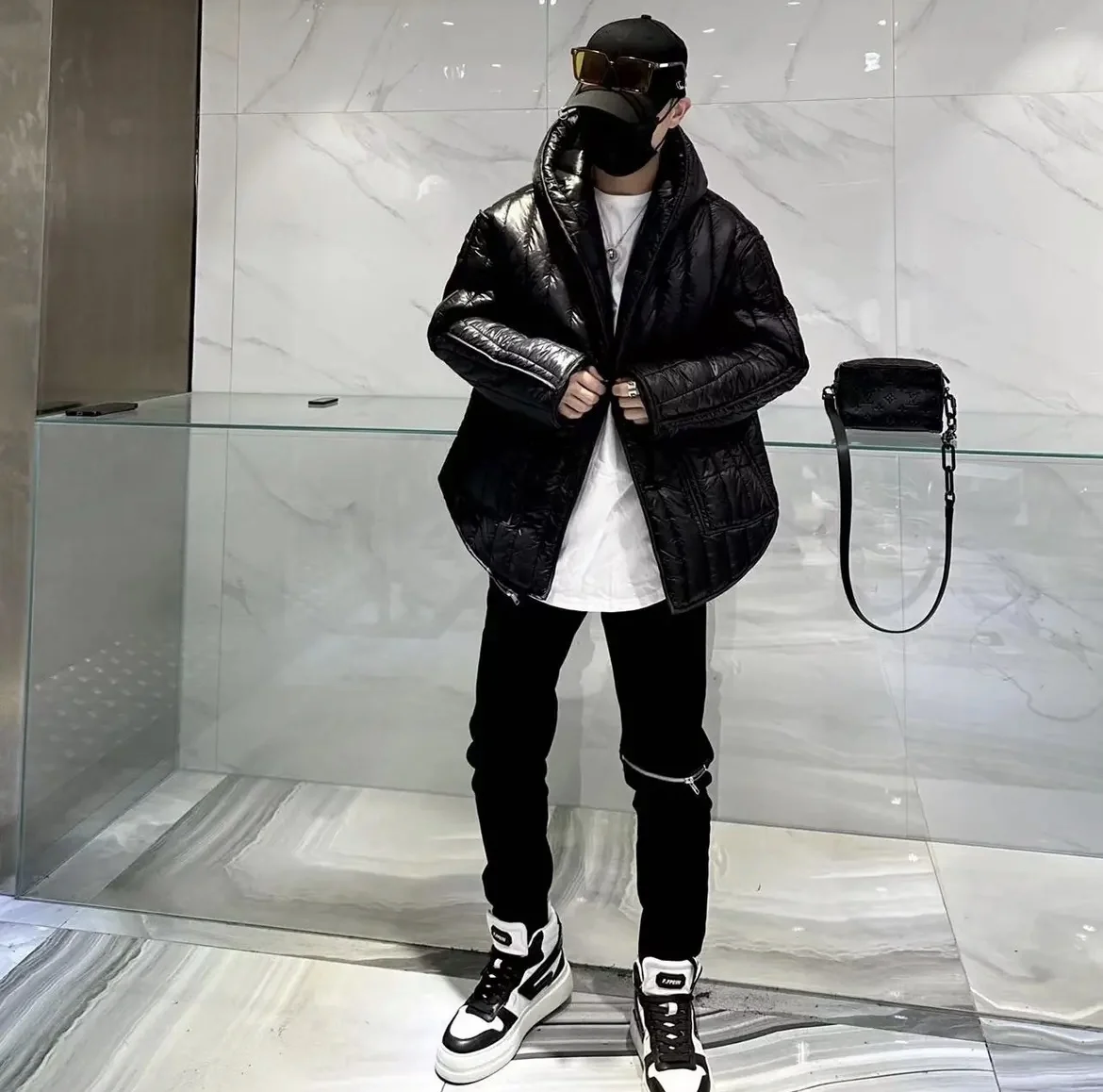 Fashionable Autumn Winter New Men Women All-Matching Trendy Coat Simple Hooded Cotton Jacket Loose Solid Color Couple Coats