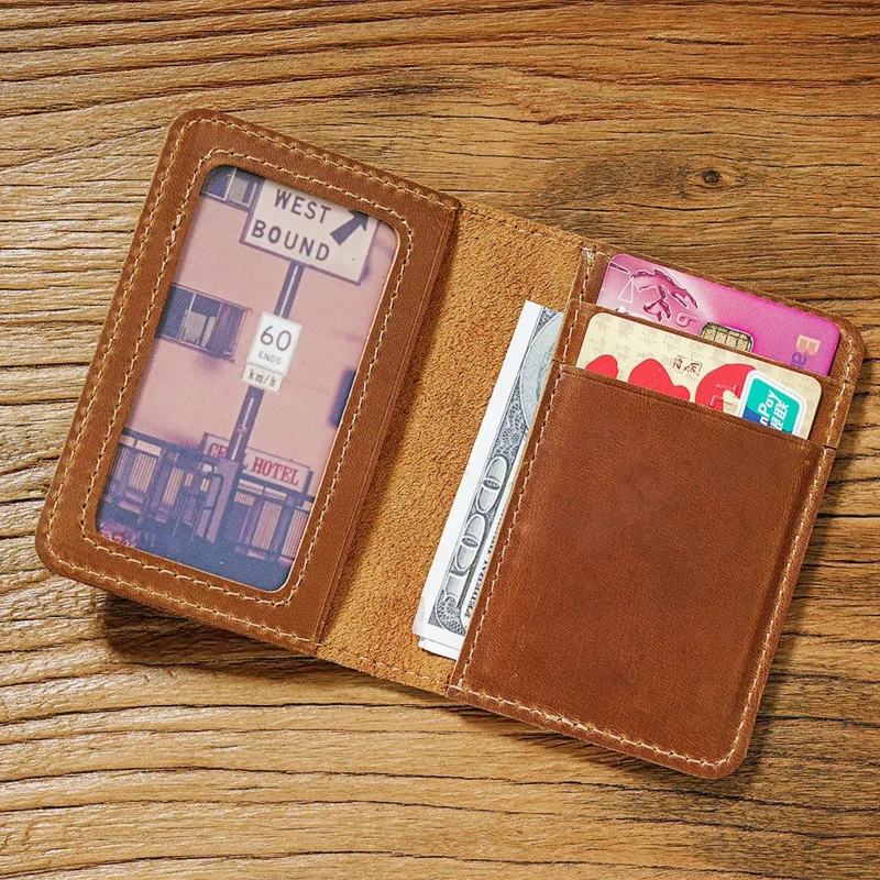 

Credit card holder for men bank cards holders genuine leather wallet mini money clips business luxury women small Purse Pouch