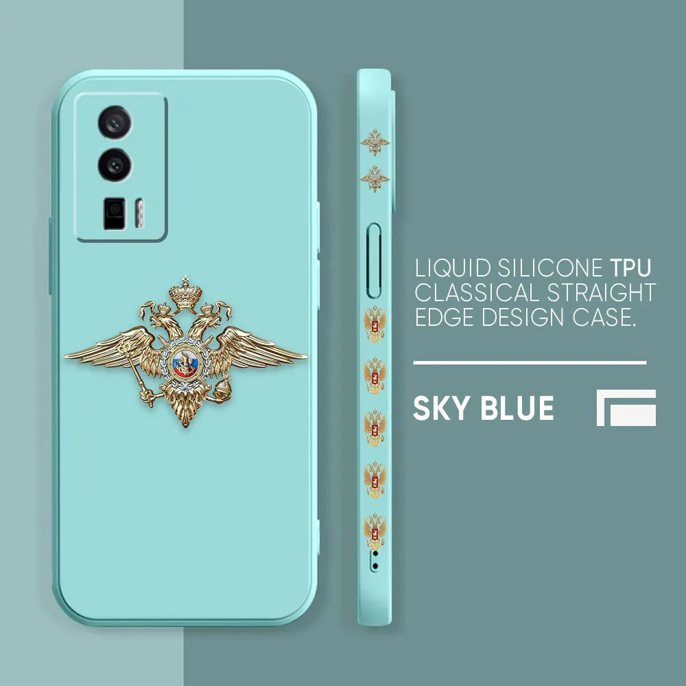 thumbnail image 1 of Funda para Redmi K60E K50 K40S K40 K30 K20 10C 9 8A 8 10 Pro 4G 5G Funda de silicona líquida Simple emblema de la Federación Rusa, 1 of 5