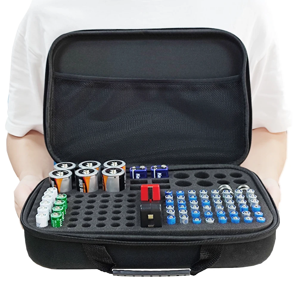 Custodia per batterie con cinghie elastiche per batterie AA AAA 9V C D al litio, contenitore per batterie a bottone per casa, garage, regalo - immagine 5