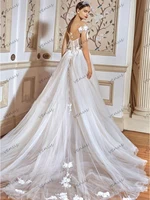 Classic Wedding Dresses A-Line Bridal Gowns Off The Shoulder Robe For Formal Party Pretty Appliques Vestidos De Novia Customized 2