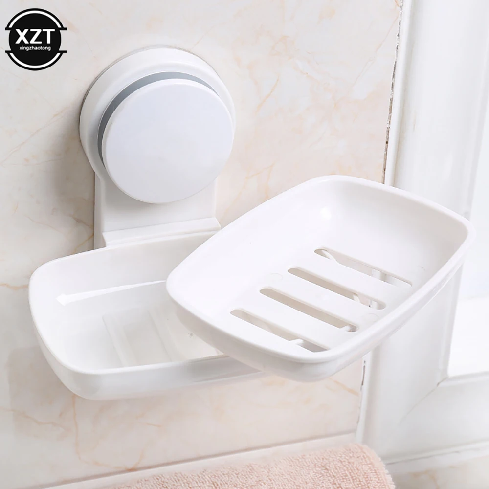 Creative Double Layer Perforated Free Soap Box Wall Mounted Handmade Drain Soap Box Bathroom Bathroom Suction Cup Soap 5