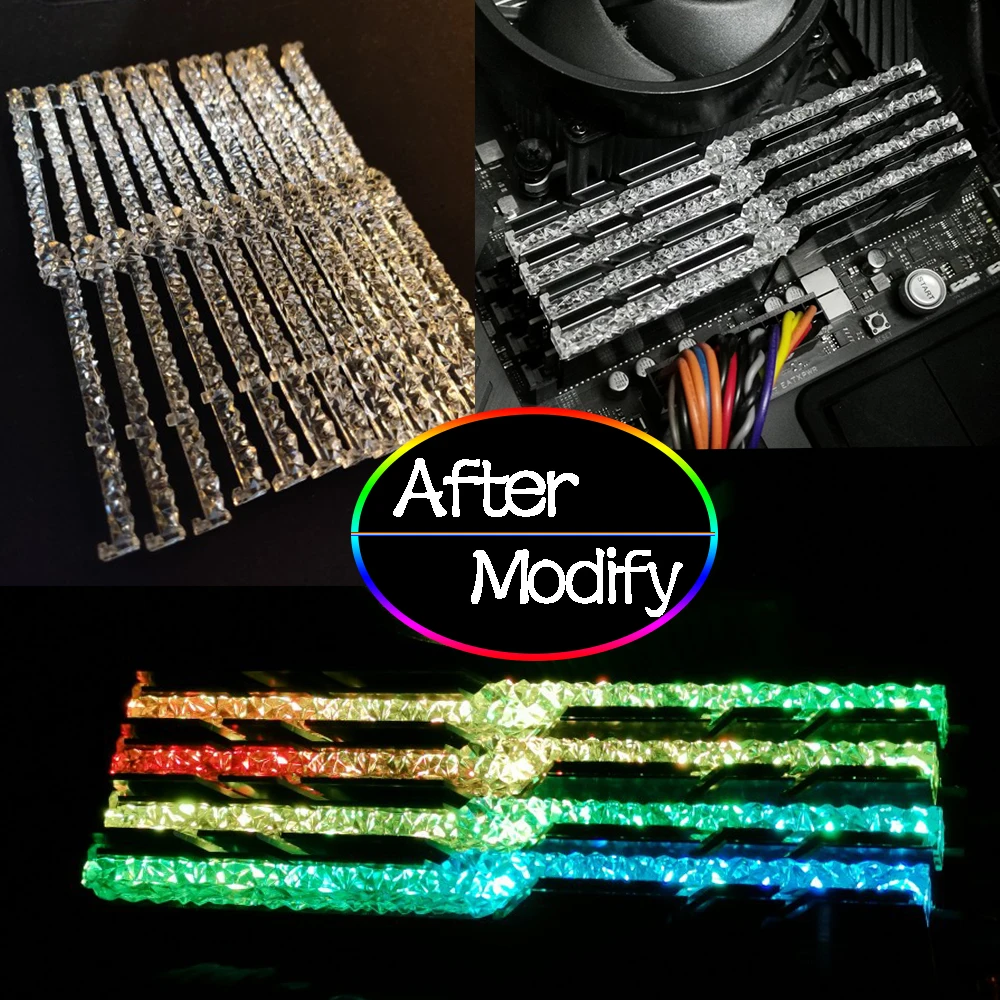 Memory RAM Light Guide Bar For G Skill Trident Z Neo Z5 RGB Change To Royal Series Lighting Effects Improve Light Transmittance laptop memory ram