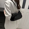 Retro Solid Color PU Leather Shoulder Bag Fashion Women's Handbags Casual Designer Hobos Underarm Bag 6