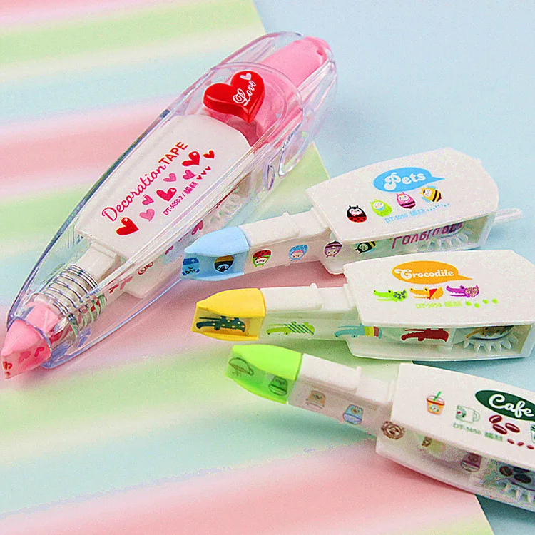 4pcs Correction Tape Refill Set Lovely Decoration Click Corrective Tape Stationery Correcting School Supplies Kawaii Accessories correction tape
