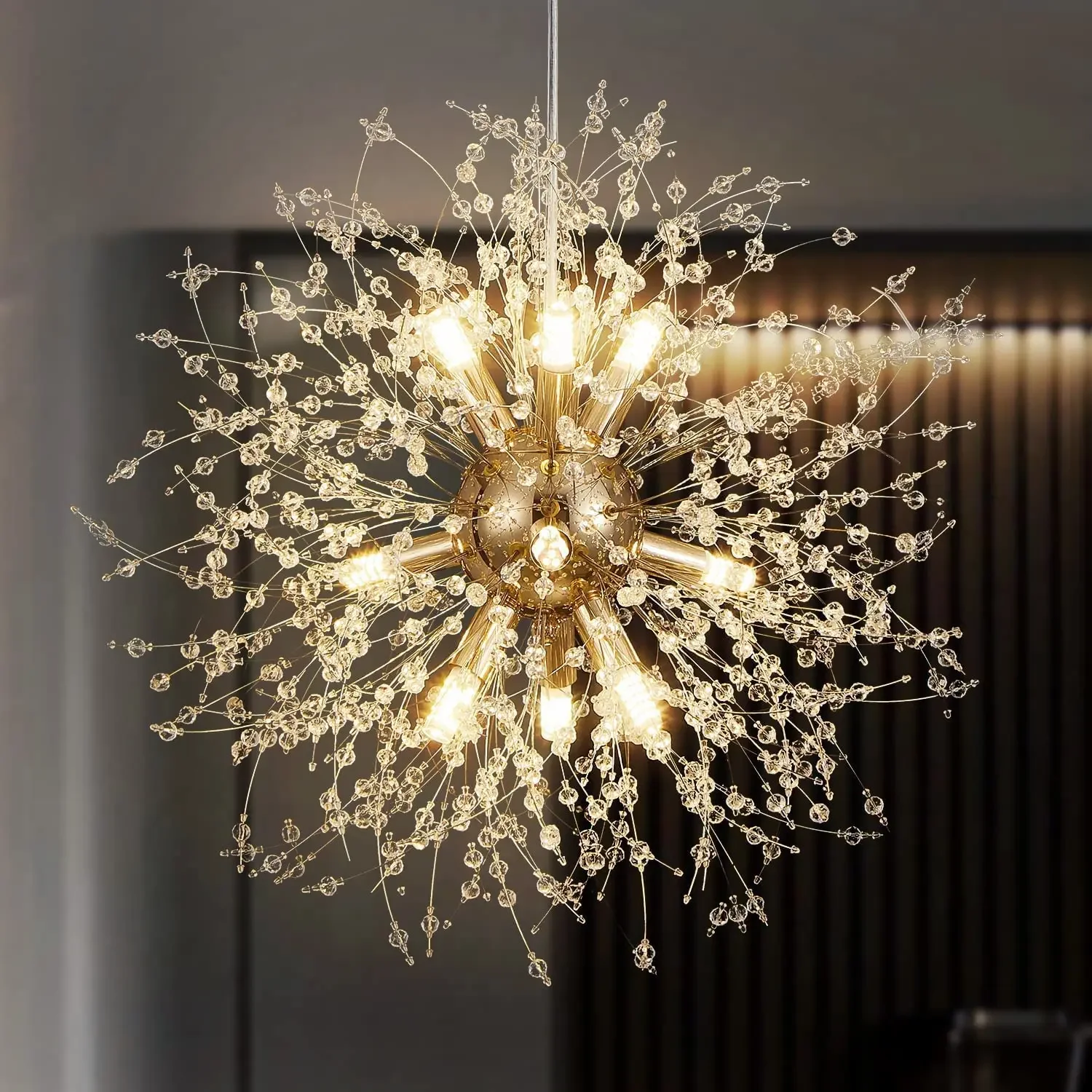 

IRALAN Modern Dandelion LED Chandelier Lighting Pendant Lamp For Living Room Dining Room Home Decoration Art Crystal Lamps