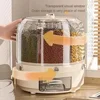 Kitchen Storage Box 360 Degree Rotating Rice Dispenser Sealed Dry Cereal Grain Bucket Dispenser Moisture-proof Food Container 3