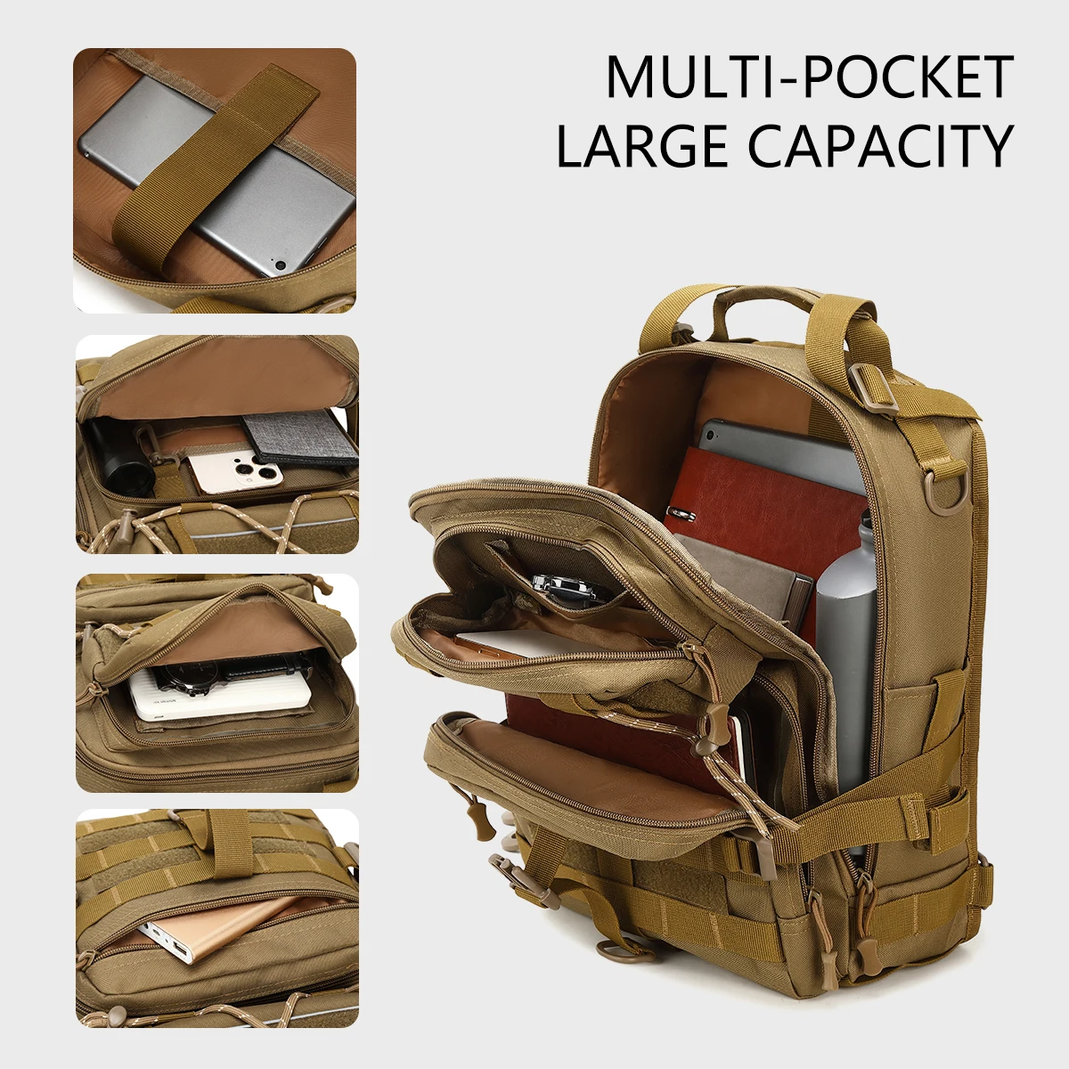 One-Shoulder Messenger Bag Outdoor Sports Camouflage Large Chest Bag Saddle Bag Multifunctional Waterproof Tactical Bag