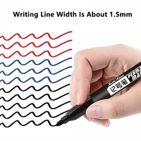 10/100pcs Permanent Marker Pen 1.5mm Waterproof Thin Nib Crude Ink Black Blue Red Color Marker Pens for Office School Supplies 4