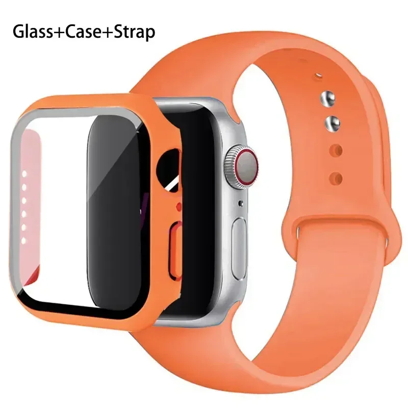 Premium Silicone Watchband Set with Glass Protector & Strap