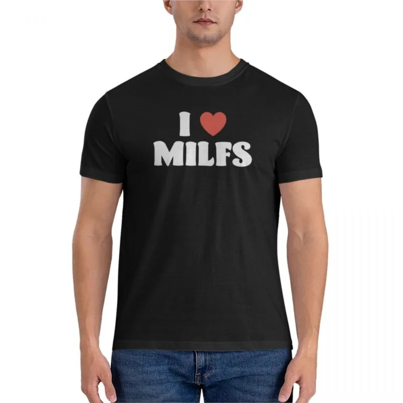 

Классическая футболка I Love Milfs, s Графические футболки, дизайнерская мужская футболка с принтом животных, футболка для мальчиков, Мужская футболка высокого роста