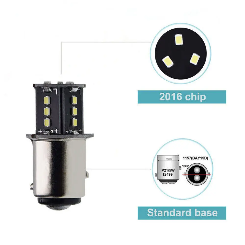자동차 LED 전구 P21/5W BAY15D 1157 방향 지시등 6V 12V 24V 자동 주차 브레이크 역방향 램프 흰색 빨간색 노란색