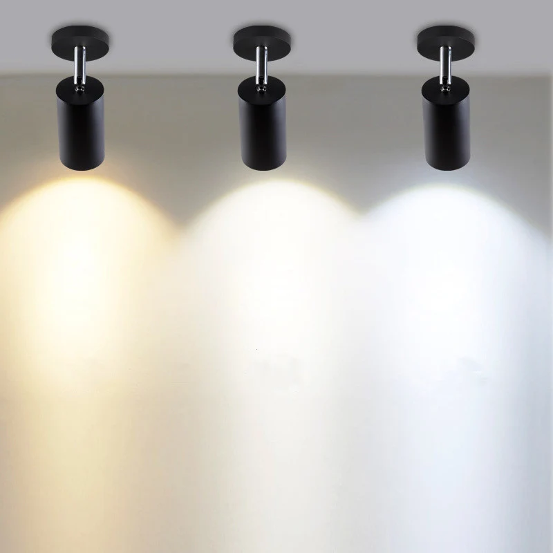 Golden Vintage Industrial Wall Sconce Light GU10 Black White Surface Mounted Rotatable Ceiling Track Bedroom Store Aisle Fixture 6