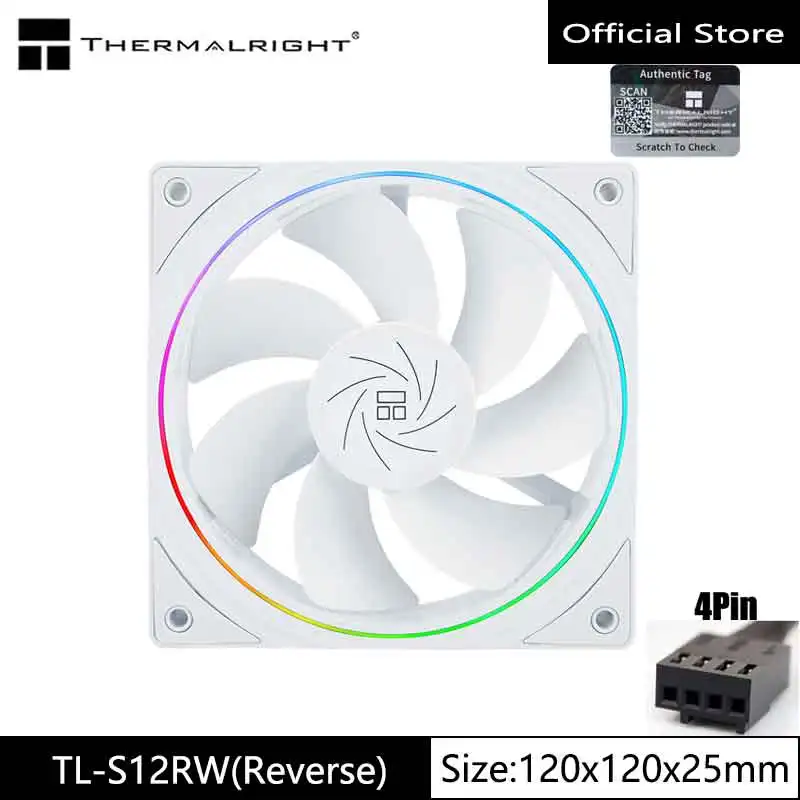 Thermalright TL-C12W Ventola PC 120mm PWM Bianca: Silenziosa E Prestante (1500 Rpm, S-FDB)