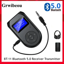 

Grwibeou BT11 Bluetooth Transmitter Receiver 3-in-1 Wireless Bluetooth 5.0 Adapter With Display Screen Low Latency Audio Adapter