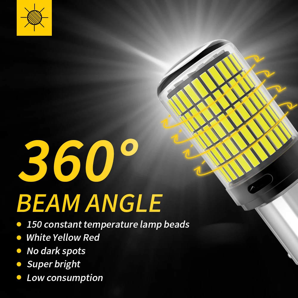 1pcs Super Bright LED Lights 1156 PY21W BAU15S P21W BA15S T20 7440 W21W WY21W High Power 4014SMD Canbus For Car Signal Lamp 12V